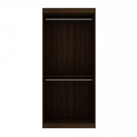 Manhattan Comfort 161GMC5 Mulberry 35.9 Open Double Hanging Modern Wardrobe Closet with 2 Hanging Rods in Brown